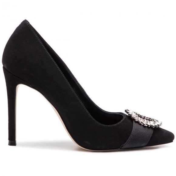 MICHAEL Michael Kors Viola black suede embellished pump 7 - Picture 2 of 4